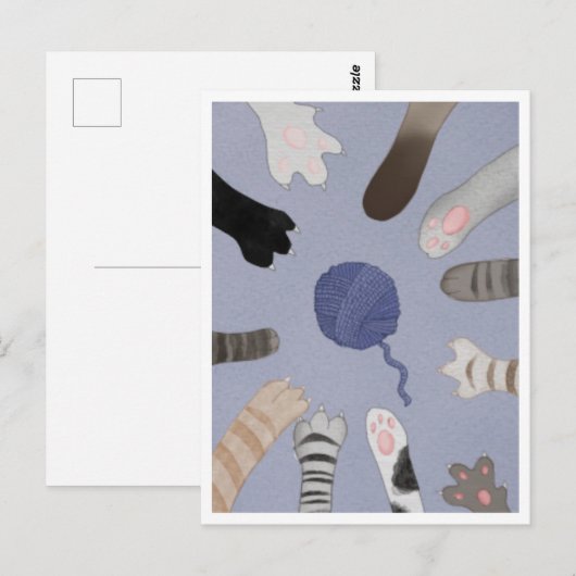 Postcard - Cute Paws Postkarte (Vorne/Hinten)