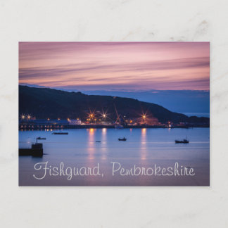 Postcard, Dämmerung Fishguard Pembrokeshire Wales Postkarte