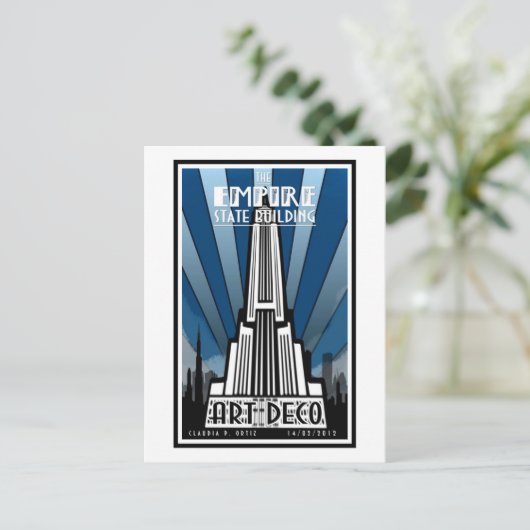 Postcard - Das Empire State Gebäude Art Deco Postkarte (Stehend Vorderseite)