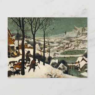 Postcard Die Jäger im Schneeleiter Bruegel Postkarte