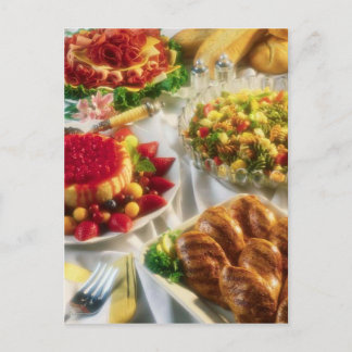 POSTCARD DINNER PARTY-ZEIT EINLADUNGSPOSTKARTE