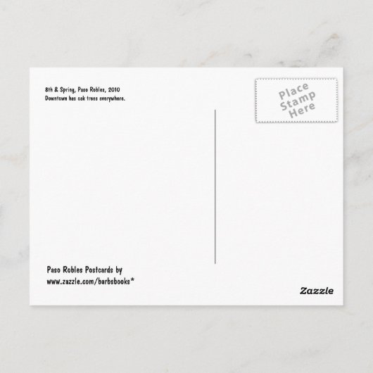 Postcard, Downtown Paso Robles, CA Postkarte (Rückseite)