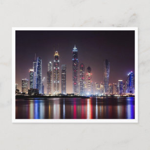 Postcard - Dubai Skyline - Nacht Postkarte