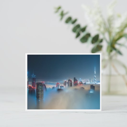 Postcard - Dubai Skyline wir haben Misty Dusk Postkarte (Stehend Vorderseite)