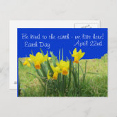 Postcard - Earth Day Daffodis Postkarte (Vorne/Hinten)