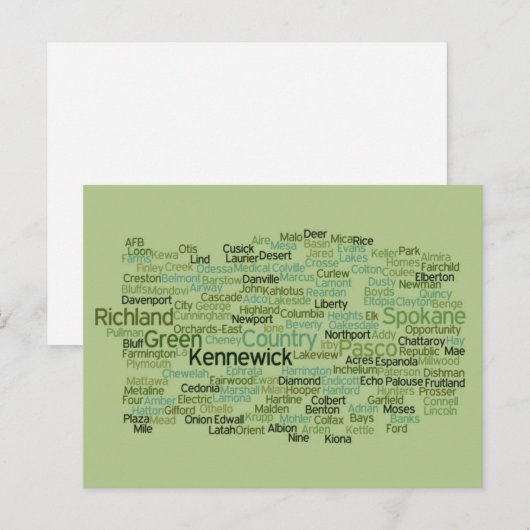 Postcard Eastern Washington Cities Postkarte (Vorne/Hinten)