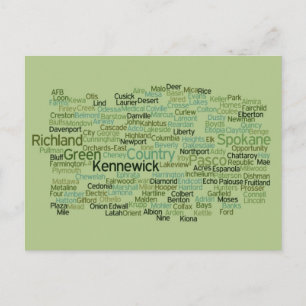 Postcard Eastern Washington Cities Postkarte