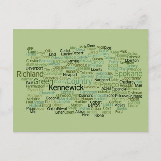 Postcard Eastern Washington Cities Postkarte (Vorderseite)