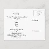 Postcard Einladung Red Leather Bow Jewel (Rückseite)