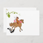 Postcard Fairy Horse Skunk Floral Postkarte (Vorne/Hinten)