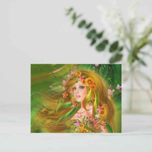 Postcard Fairy Summer Postkarte (Stehend Vorderseite)
