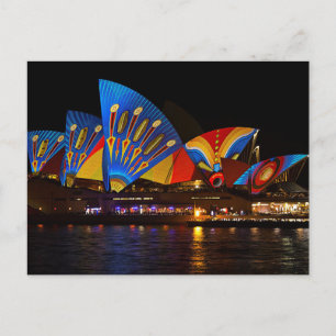 Postcard farbenfrohe Sydney Oper bei Night Aus. Postkarte