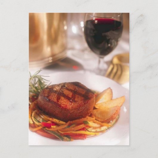 POSTCARD FILET MIGNON STEAK DINNER POSTKARTE (Vorderseite)