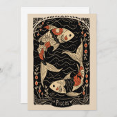 Postcard - Fisces Celestial Zodiac Art Feiertagskarte (Vorne/Hinten)