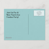 Postcard Fondue Party Retro Vintag Host Coupe Einladungspostkarte (Rückseite)