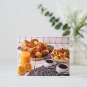 POSTCARD FRISCHES FRÜHSTÜCK VERBREITET POSTKARTE (Stehend Vorderseite)