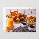 POSTCARD FRISCHES FRÜHSTÜCK VERBREITET POSTKARTE (Vorne/Hinten)