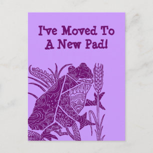 Postcard Frog Lily-Pad Ich bin auf einen neuen Pad Ankündigungspostkarte