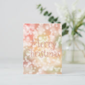 Postcard Frohe Weihnachten Rosa strahlende Lichter (Stehend Vorderseite)