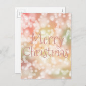 Postcard Frohe Weihnachten Rosa strahlende Lichter (Vorne/Hinten)