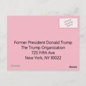 Postcard für den ehemaligen Präsidenten Trump Postkarte (Rückseite)