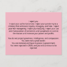 Postcard für den ehemaligen Präsidenten Trump