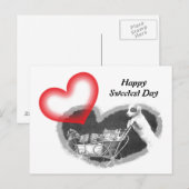 Postcard Furry Happy Sweetest Day Hearts Pet PC Postkarte (Vorne/Hinten)
