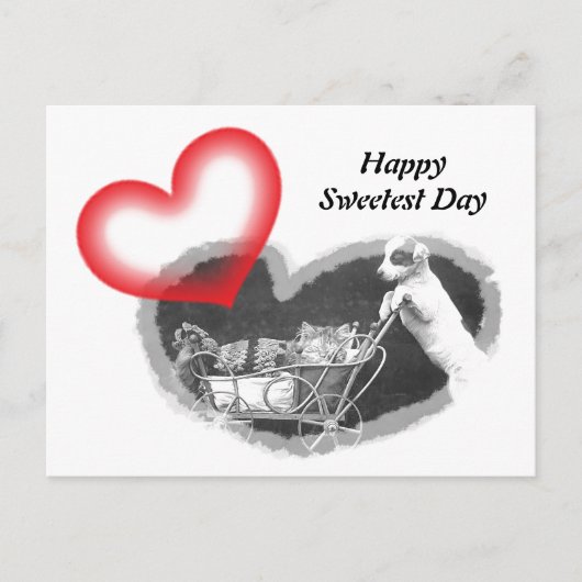 Postcard Furry Happy Sweetest Day Hearts Pet PC Postkarte (Vorderseite)