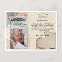 PostCard Geburt und Segen des Babys.