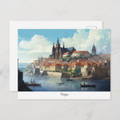 Postcard gemalt Tschechische Republik Postkarte (Vorne/Hinten)