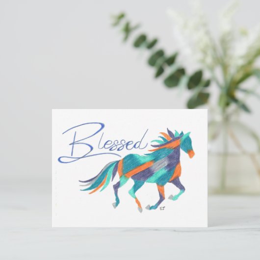 Postcard Gesegnetes Pferd von Sherry Jarvis Postkarte (Stehend Vorderseite)