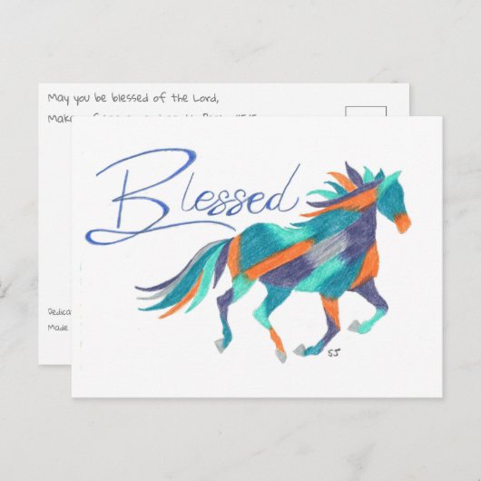 Postcard Gesegnetes Pferd von Sherry Jarvis Postkarte (Vorne/Hinten)