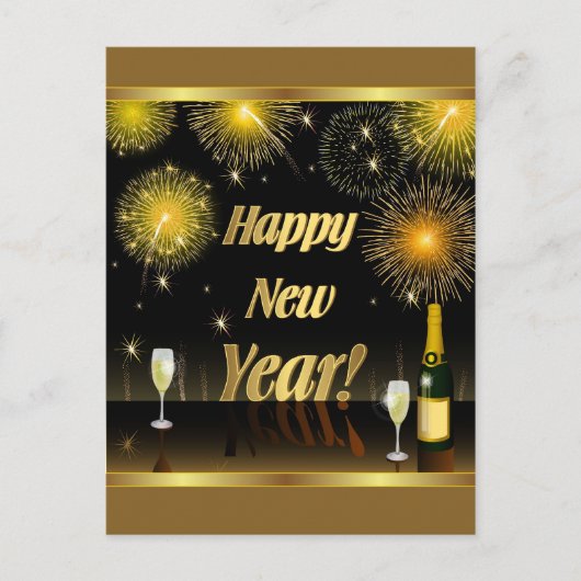 Postcard glücklich Neues Jahr Feiertagspostkarte (Vorderseite)
