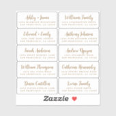 Postcard Gold Calligraphy Guest Address Labels (Blatt)