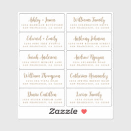 Postcard Gold Calligraphy Guest Address Labels