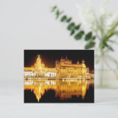 Postcard Golden Temple India (Nacht) Punjab, Indie Postkarte (Stehend Vorderseite)