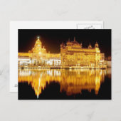 Postcard Golden Temple India (Nacht) Punjab, Indie Postkarte (Vorne/Hinten)