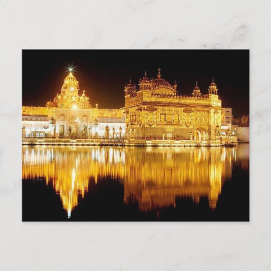 Postcard Golden Temple India (Nacht) Punjab, Indie Postkarte (Vorderseite)
