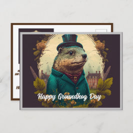 Postcard Groundhog Day A Celebration of Spring Postkarte