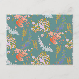 Postcard Grün Abstrakt Niedlich fröhlich farbig Postkarte