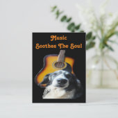 Postcard Guitar Dog Postkarte (Stehend Vorderseite)