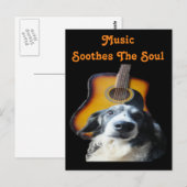 Postcard Guitar Dog Postkarte (Vorne/Hinten)