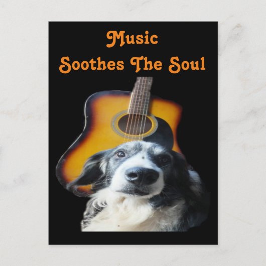 Postcard Guitar Dog Postkarte (Vorderseite)