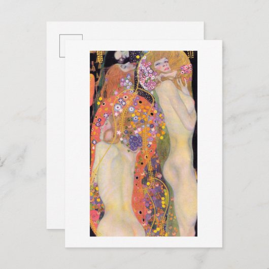 POSTCARD : GUSTAV KLIMT : WASSERSERPENTE II POSTKARTE (Vorne/Hinten)