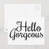 Postcard Hallo Gorgeous Postkarte (Vorne/Hinten)