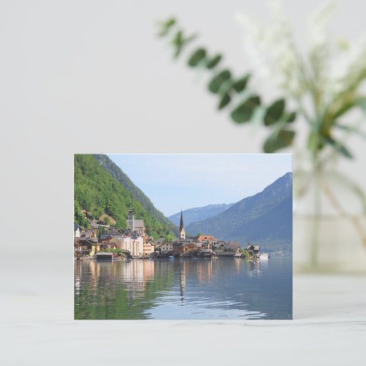 Postcard - Hallstatt town and lake, Österreich Postkarte (Stehend Vorderseite)