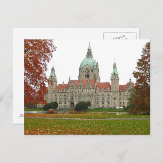 Postcard Hannover Neues Rathaus Herbst, Deutschlan Postkarte (Vorne/Hinten)