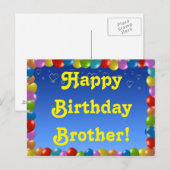 Postcard Happy Birthday Brother Postkarte (Vorne/Hinten)