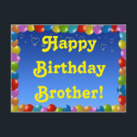Postcard Happy Birthday Brother Postkarte<br><div class="desc">Postcard Happy Birthday Brother</div>