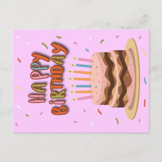 Postcard Happy Birthday Feiertagspostkarte (Vorderseite)